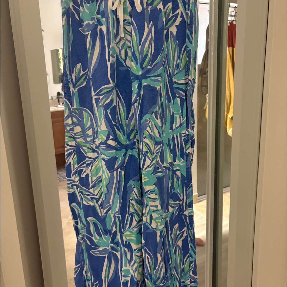 Lilly Pulitzer Blue Leaf Print Pants